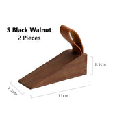 Black walnut wooden door stopper safety top door device